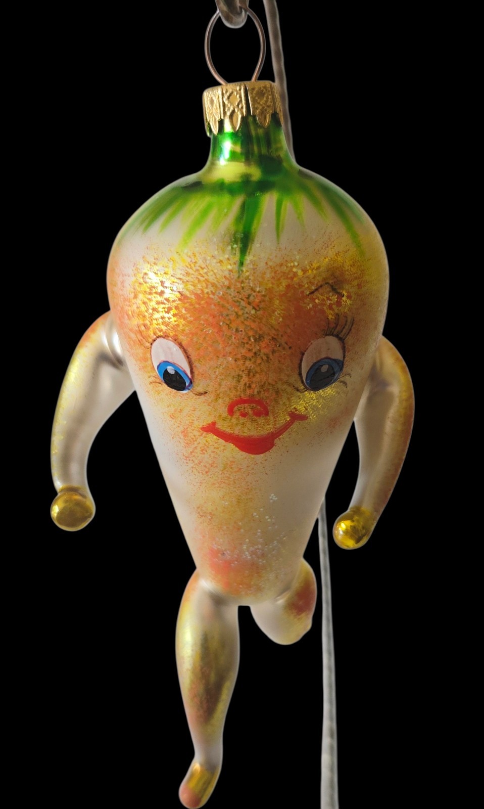 Christopher Radko Italian Tutti Frutti Carrot Anthropomorphic Xmas Ornament 1993