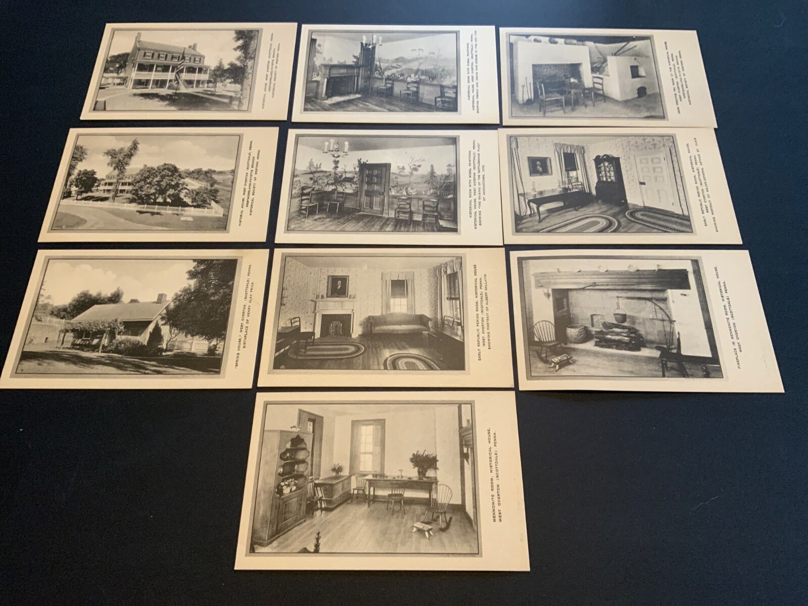 West Overton (Scottdale), Penna. ~ Historical House -Set of 10 Vintage Postcards
