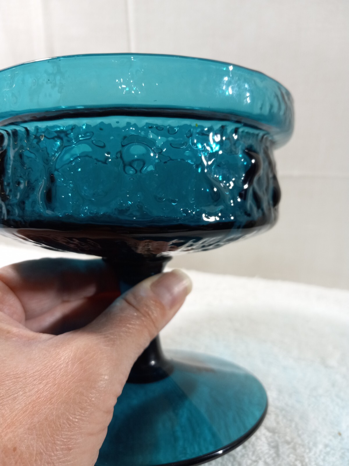 Vintage Stelvia Wayne Husted Antigua line Teal blue apothecary jar Textur NO TOP