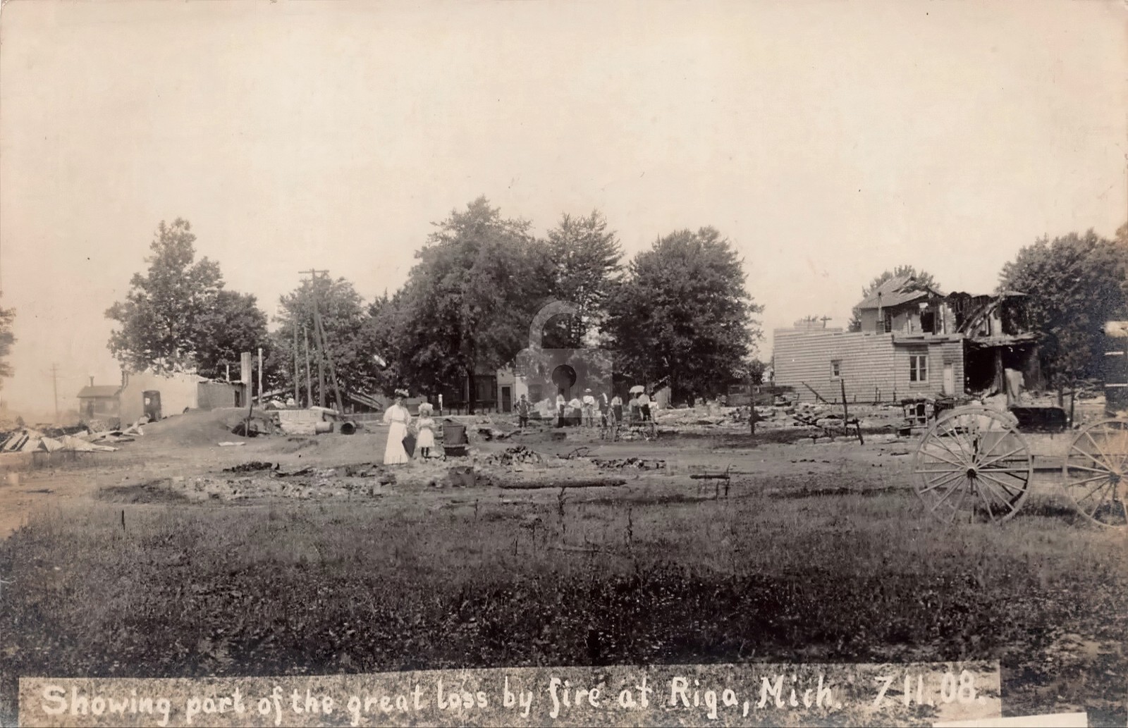 Riga MI Michigan 1908 Fire Disaster Lenawee County RPPC Photo Postcard COPY Riga MI Michigan 1908 Fire Disaster Lenawee County RPPC Photo Postcard COPY