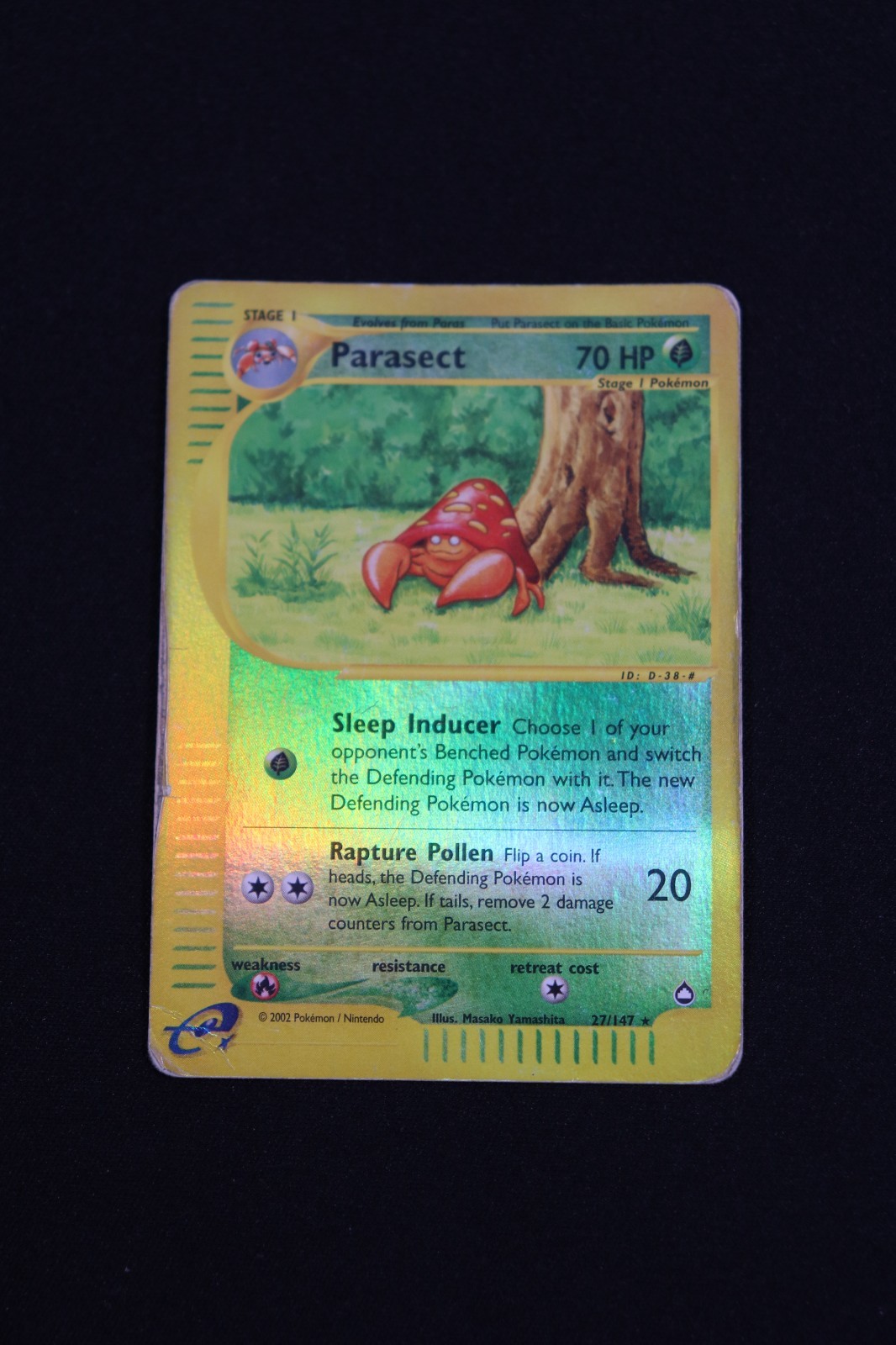 2002 Pokemon E-Series Expedition Trading Card: Parasect - Reverse Holo (27/147)