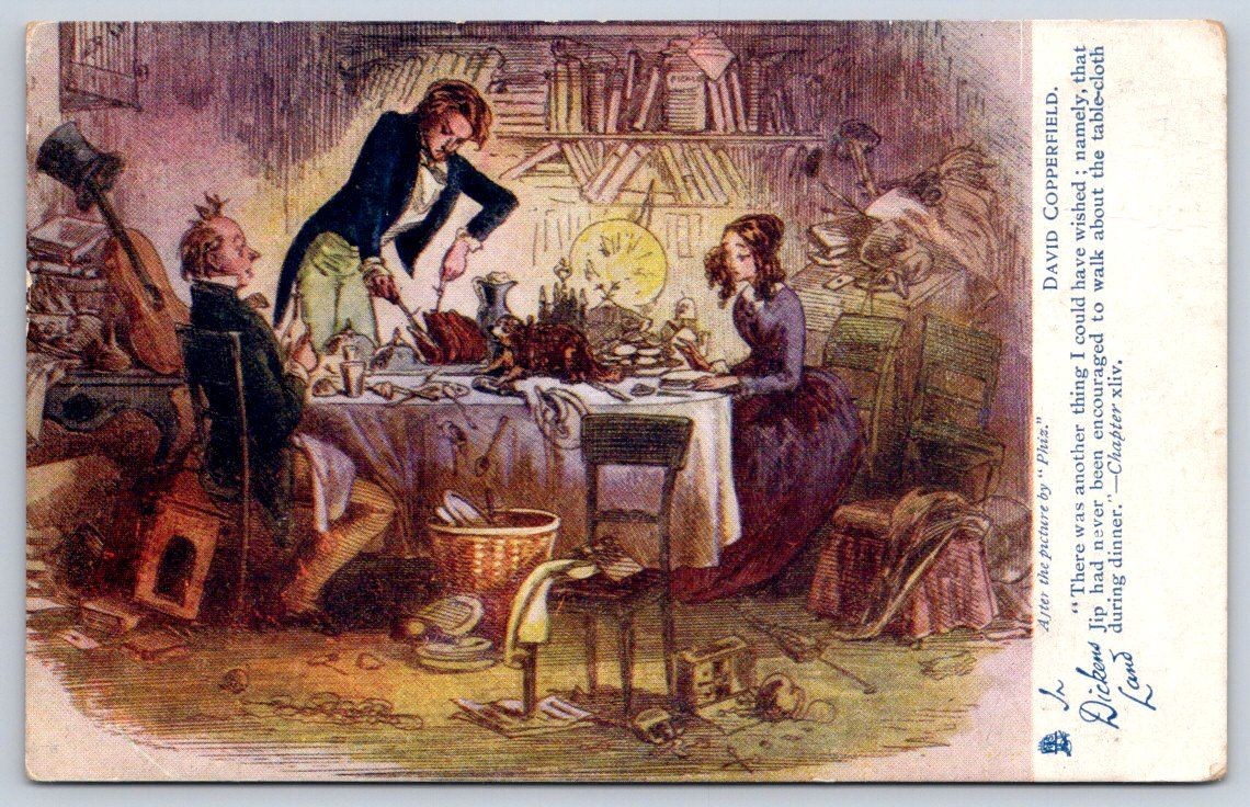 Antique Charles Dickens David Copperfield Phiz art scene 1905 Antique Charles Dickens David Copperfield Phiz art scene 1905