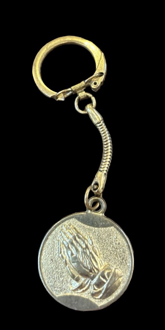 Vintage St. Francis Of Assisi Peace Prayer Keychain Key Ring Catholic Religious