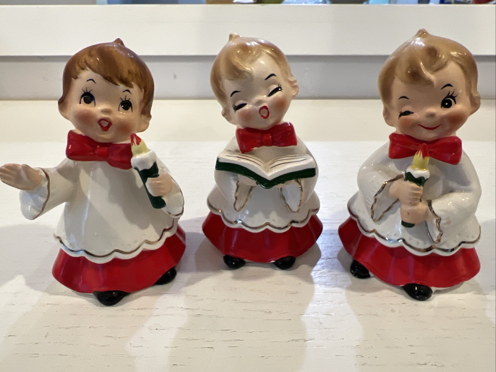VINTAGE JOSEF ORIGINALS SET OF 3 CHRISTMAS CHOIR BOY FIGURINES CANDLES JAPAN VINTAGE JOSEF ORIGINALS SET OF 3 CHRISTMAS CHOIR BOY FIGURINES CANDLES JAPAN