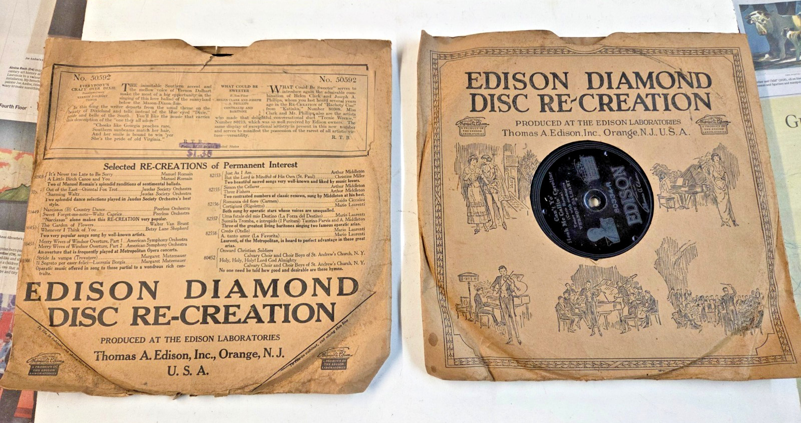 Attic Find 2 Vintage Edison Diamond Disc 78 Records with Vernon Dalhart #Rec20 Attic Find 2 Vintage Edison Diamond Disc 78 Records with Vernon Dalhart #Rec20