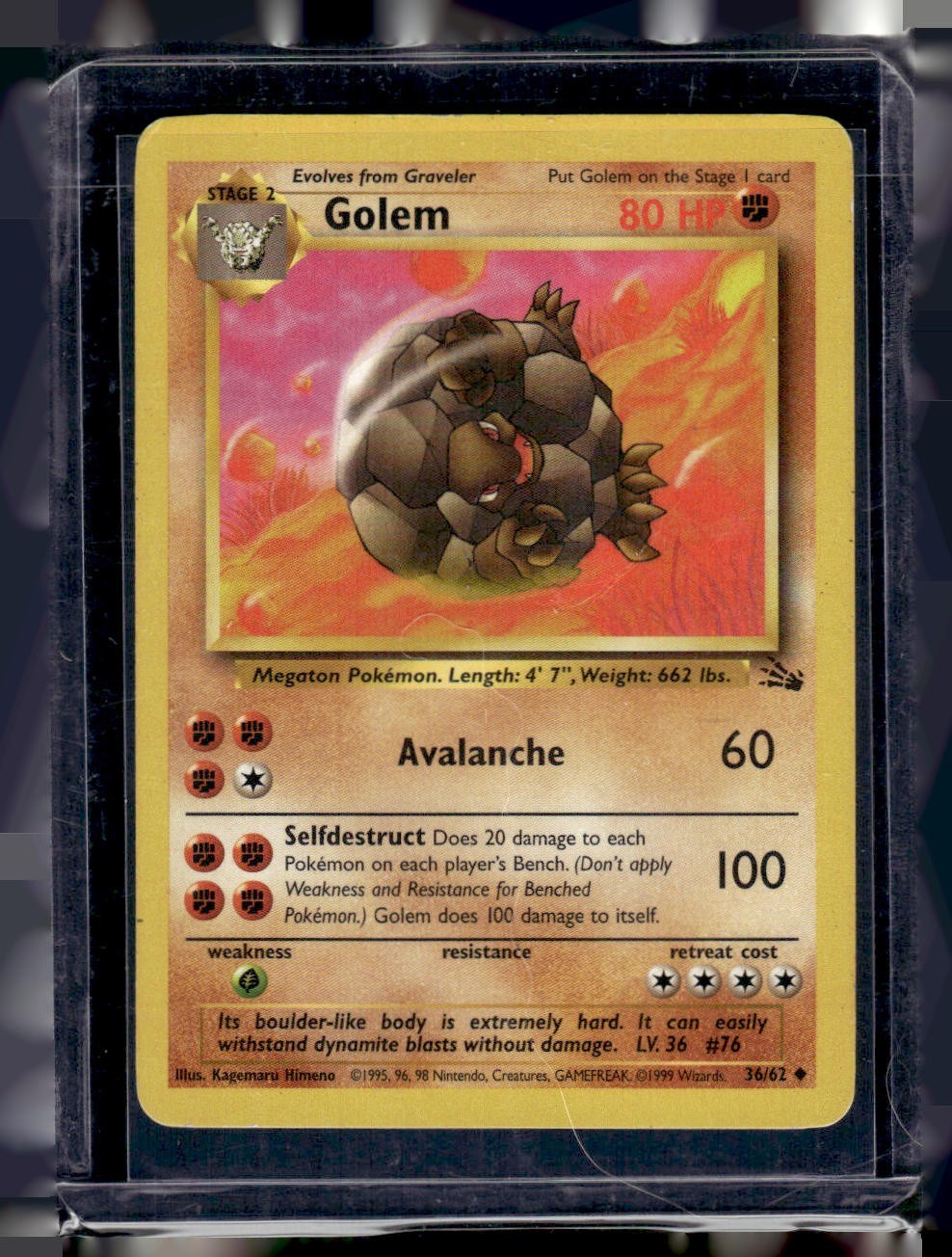 Pokémon TCG Golem 36/62 Fossil Set Vintage Pokémon TCG Golem 36/62 Fossil Set Vintage