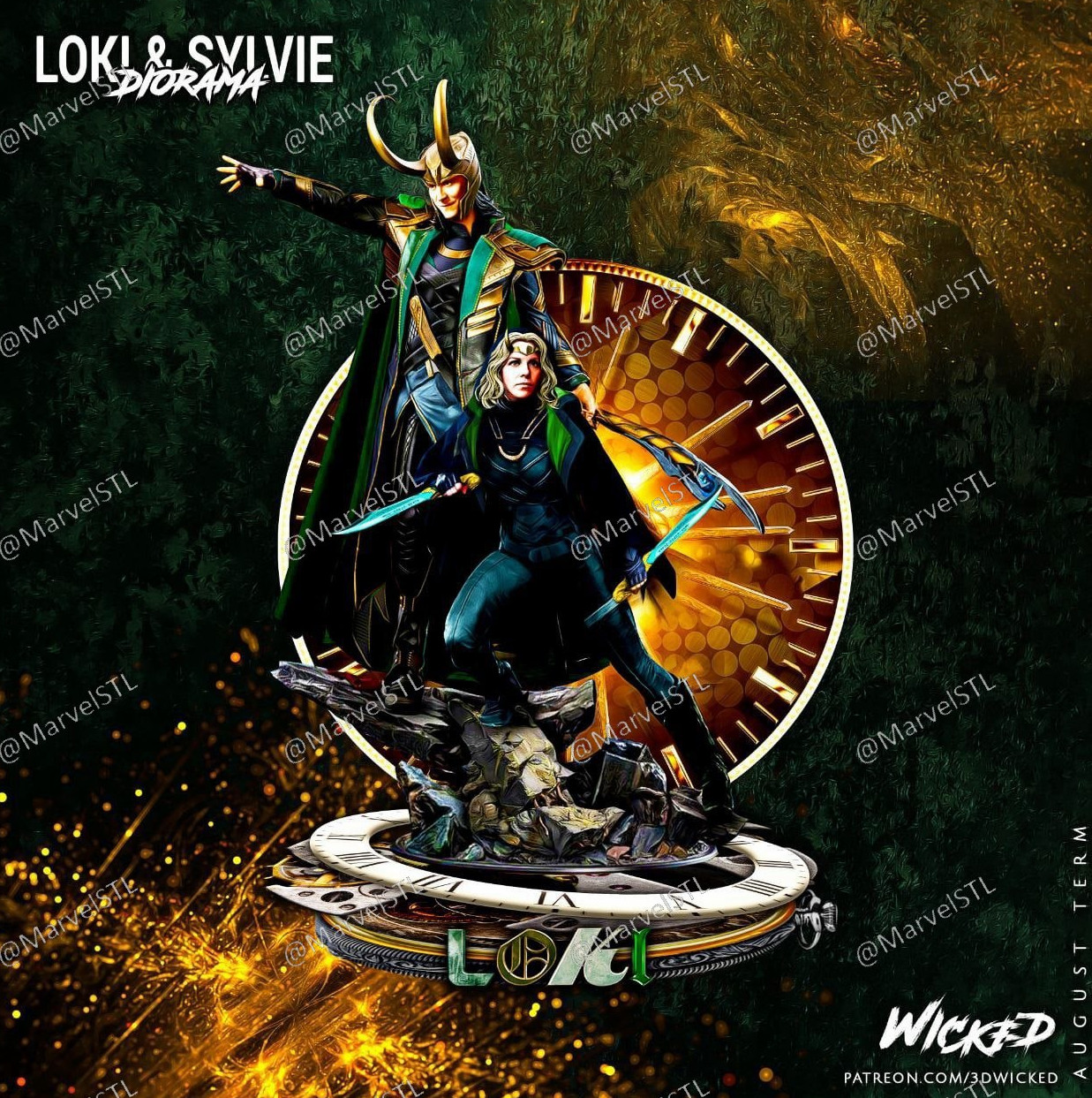 Loki & Sylvie Resin Sculpture  Model Kit Marvel Unpainted/Unassembled