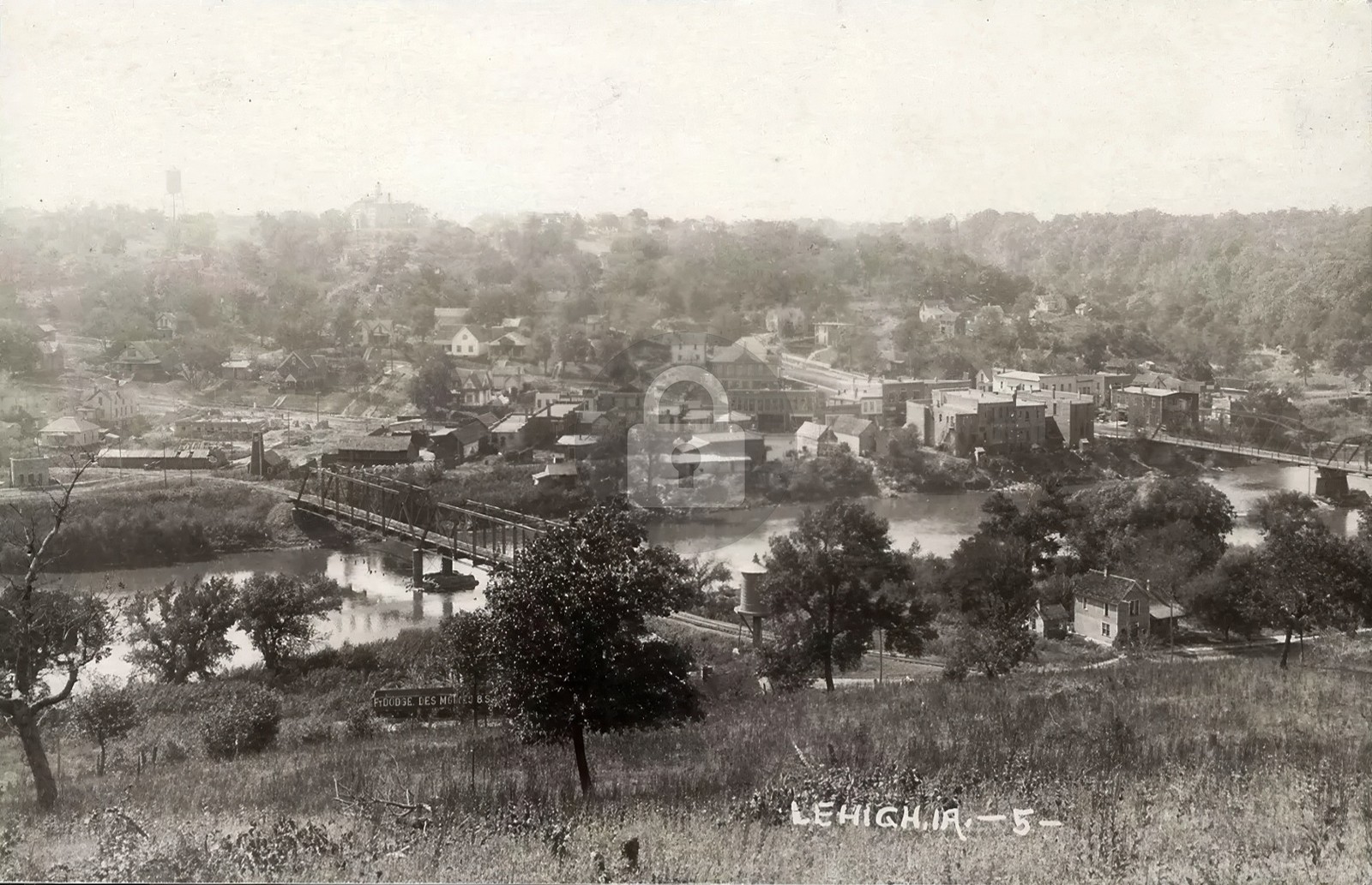 Lehigh IA Iowa 1920s Town Birdseye View RPPC Photo Postcard COPY