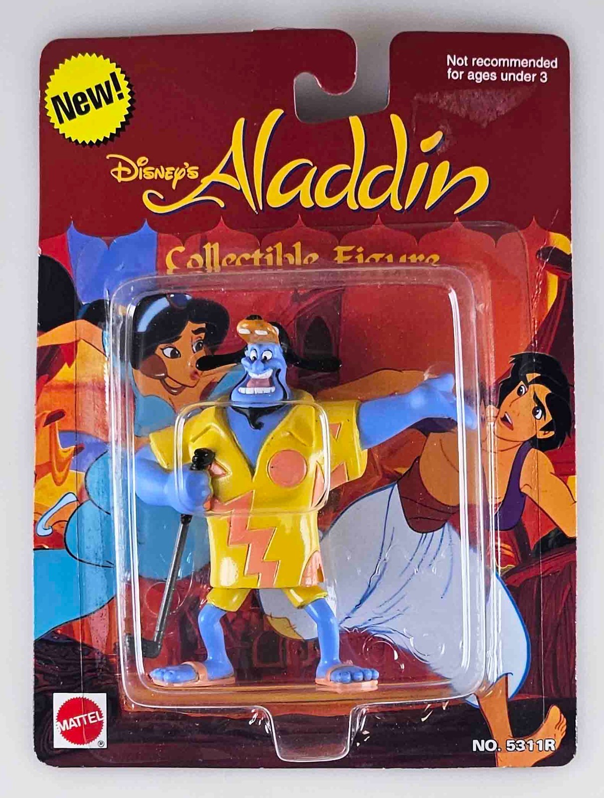 VINTAGE 1993 MATTEL DISNEY ALADDIN COLLECTABLE 4” GENIE IN DISGUISE FIGURE - MIP