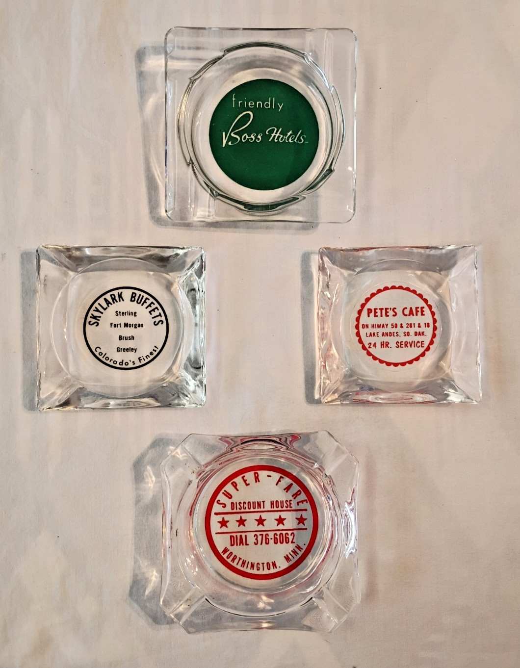 Vintage Old Advertising Ashtrays Lot Of 4 Vintage Old Advertising Ashtrays Lot Of 4