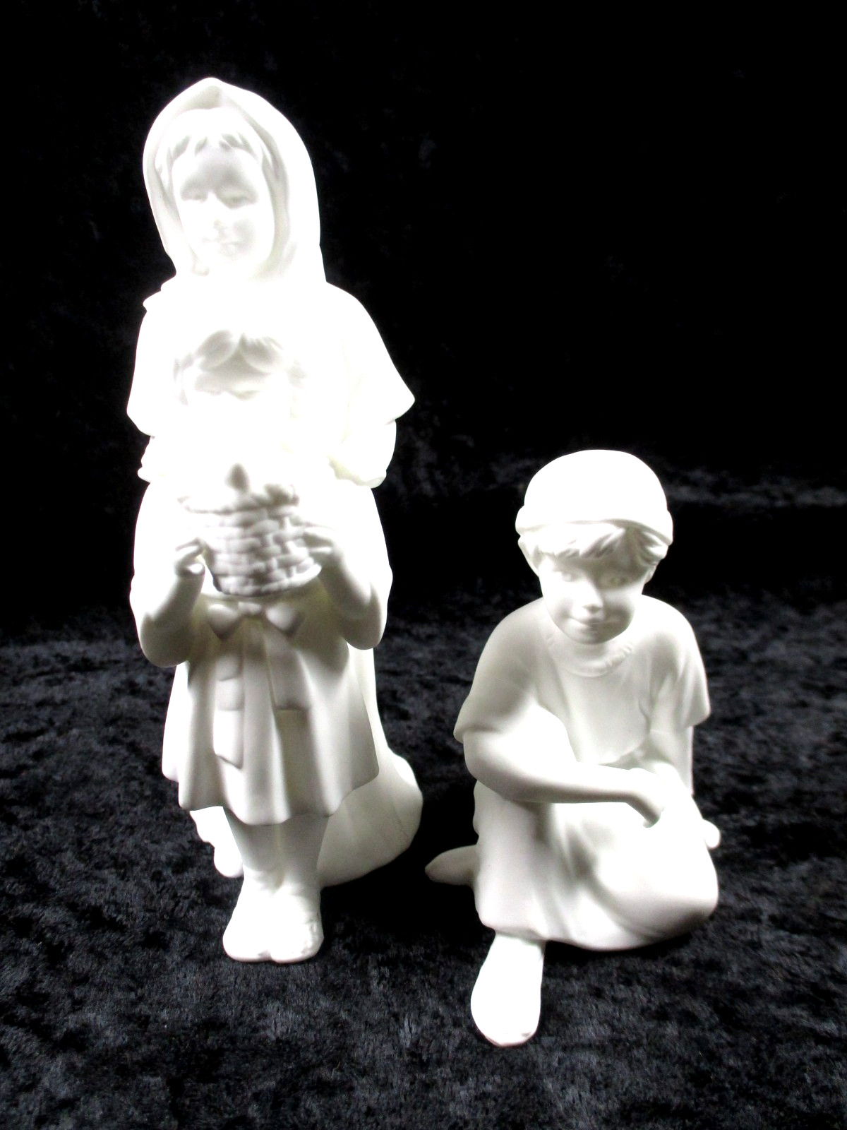 2 Lenox Children's Adoration Figurines - Unglazed Bone China - READ