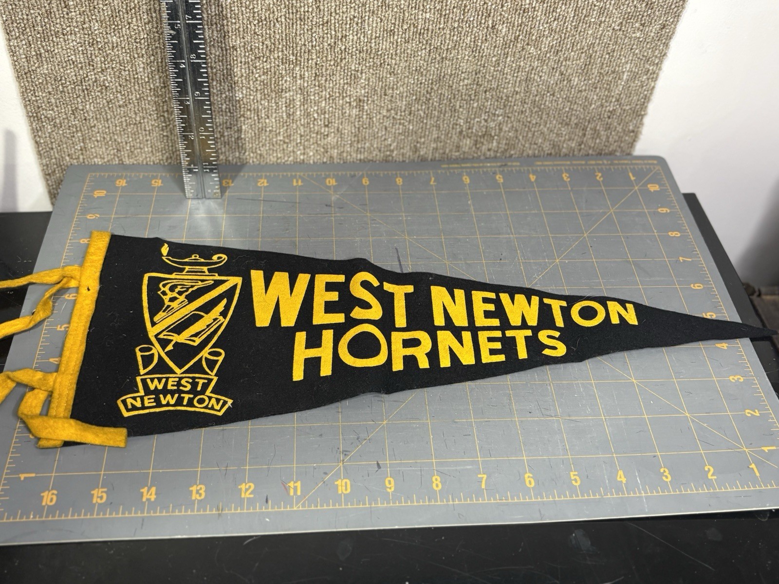Vintage 1960s WEST NEWTON HORNETS High School Football Banner Vintage 1960s WEST NEWTON HORNETS High School Football Banner