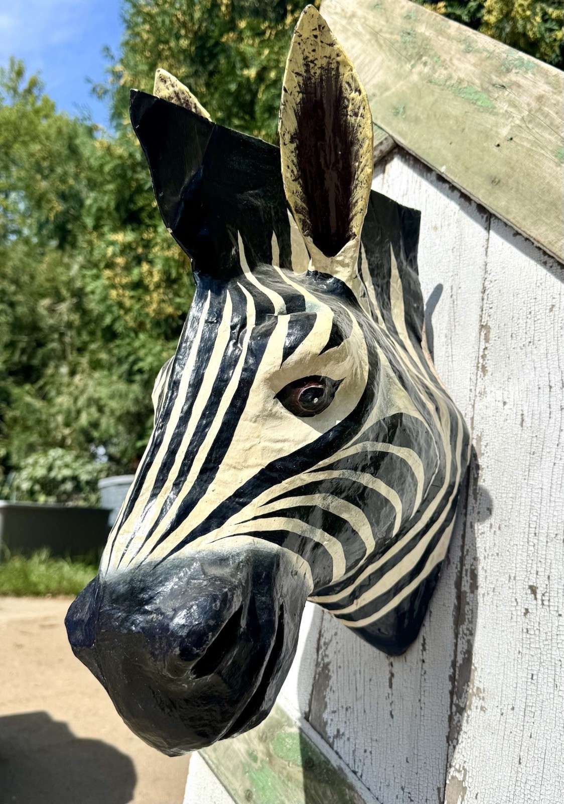 G.W. “Herbie” Marshall Jacmel Haiti Papier Mache Zebra Carnival Mask Folk Art
