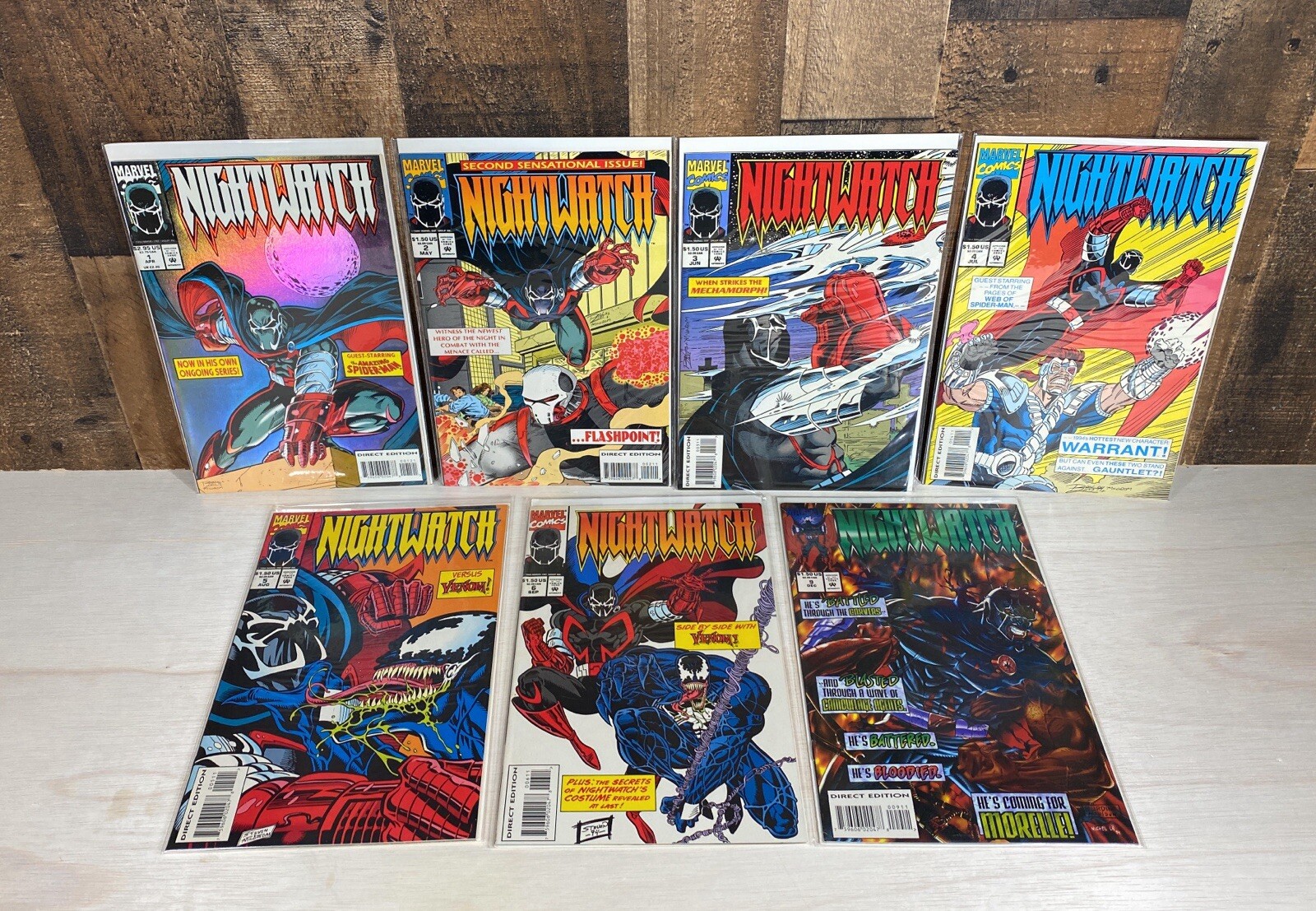 Lot of 7 Nightwatch Issues: 1-6, 9 Bagged and Boarded Marvel Comics