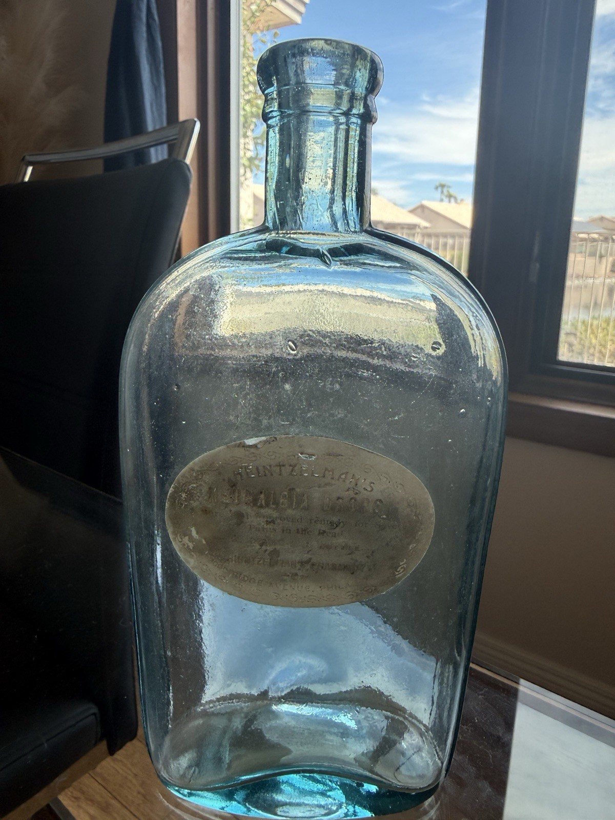 Heintzelman’s Drops 6.25 Inch Aqua Bottle Philadelphia Heintzelman’s Drops 6.25 Inch Aqua Bottle Philadelphia