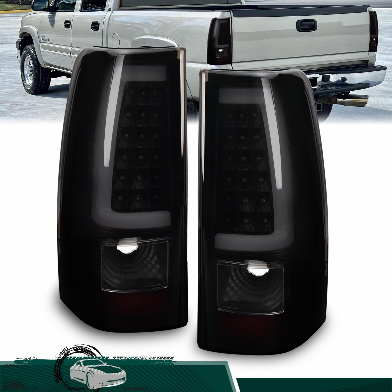 Tail Light Pair Assembly Compatible with 2003 2004 2005 2006 Chevy Silverado ...