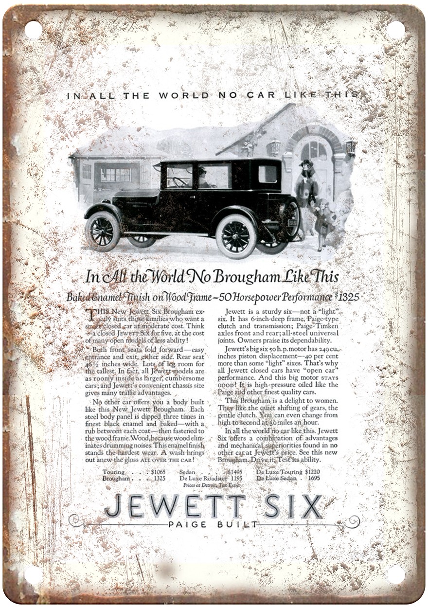 1924 Jewett Vintage Automobile Ad Retro Look Metal Sign AM8720 1924 Jewett Vintage Automobile Ad Retro Look Metal Sign AM8720