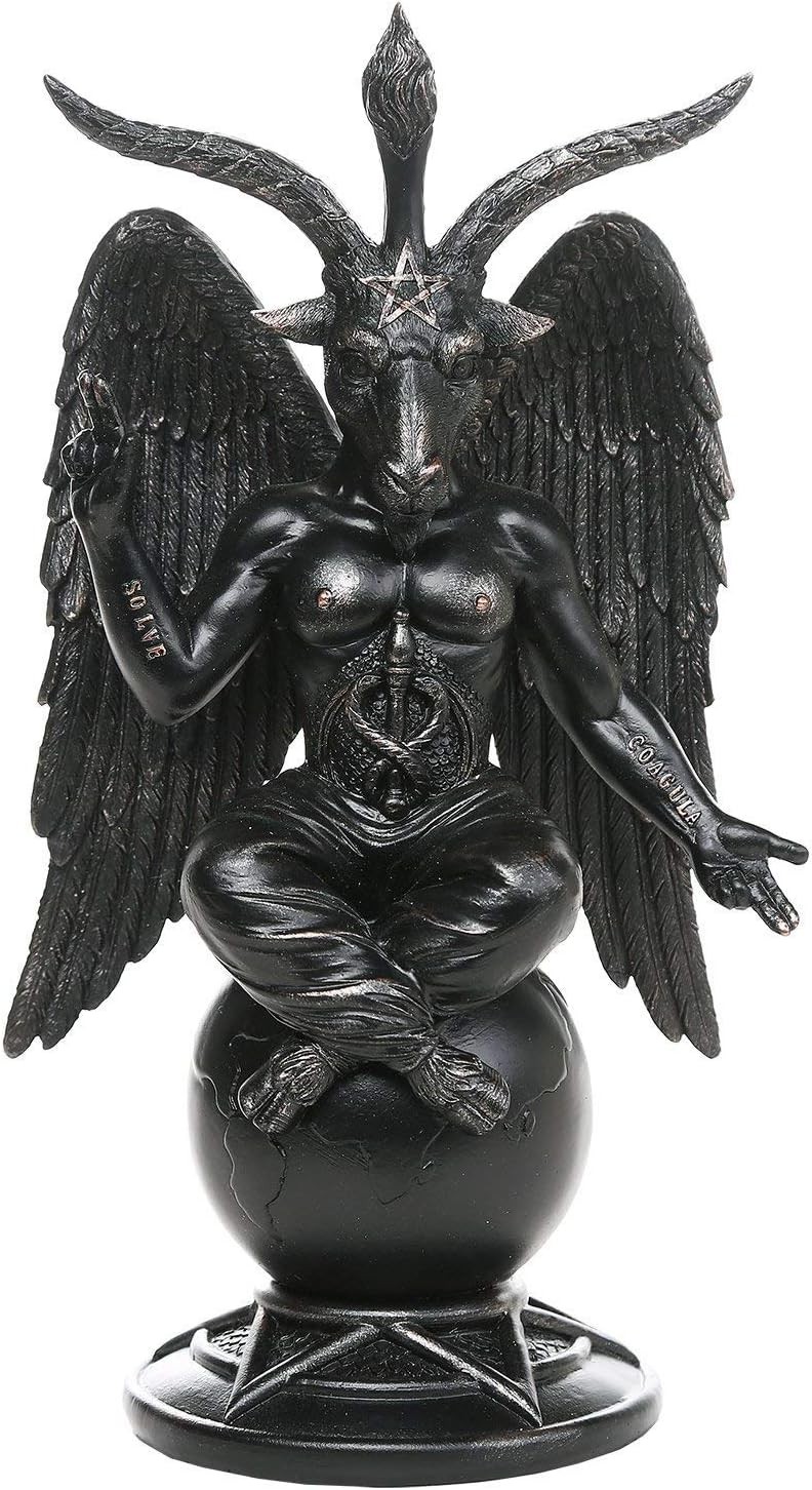 Baphomet Horned Sabbatic Goat Solve et Coagula Statue 10 Inch Tall Hand Painted Baphomet Horned Sabbatic Goat Solve et Coagula Statue 10 Inch Tall Hand Painted
