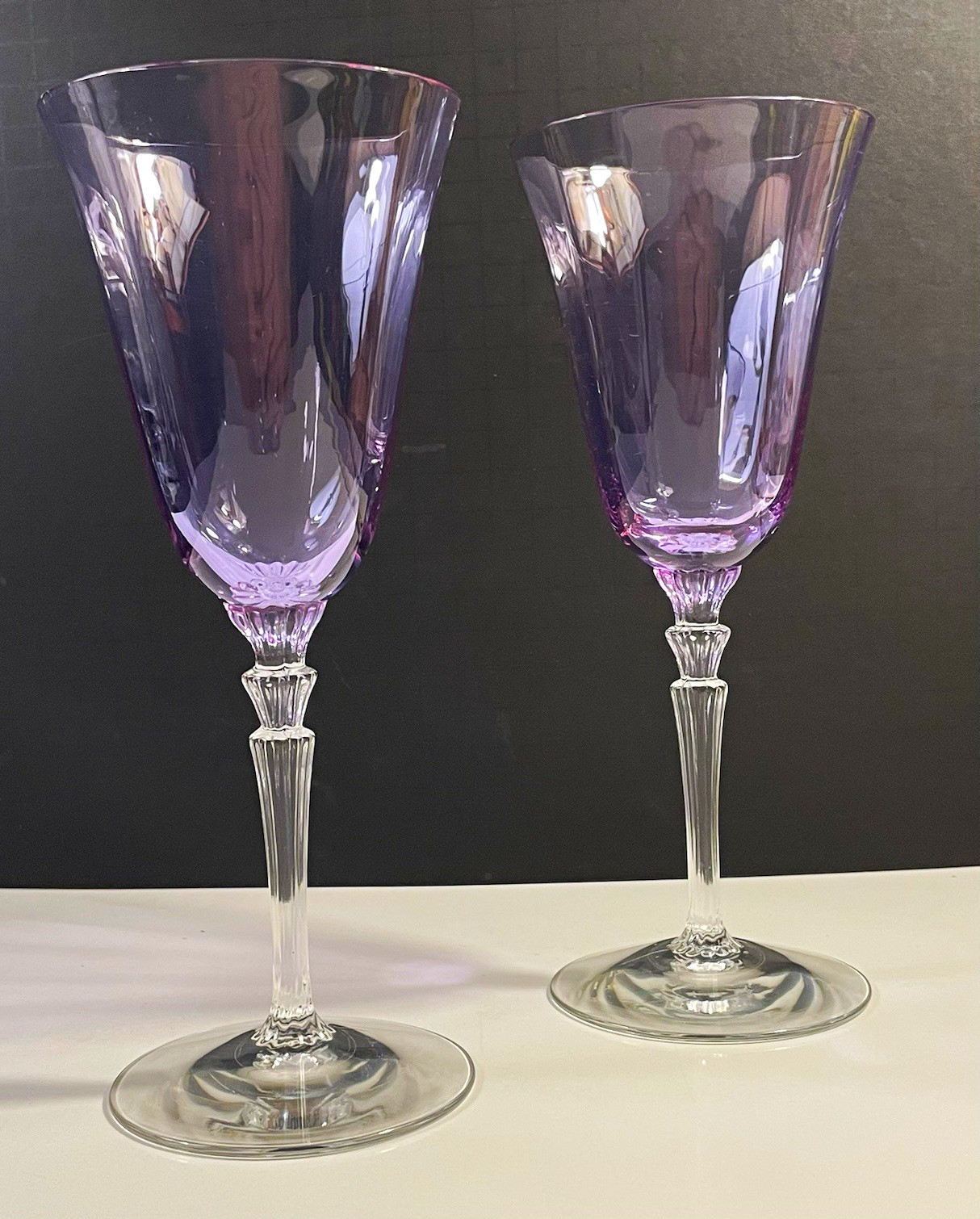 Vintage Fostoria Wisteria Neodymium Water Goblets 8.25