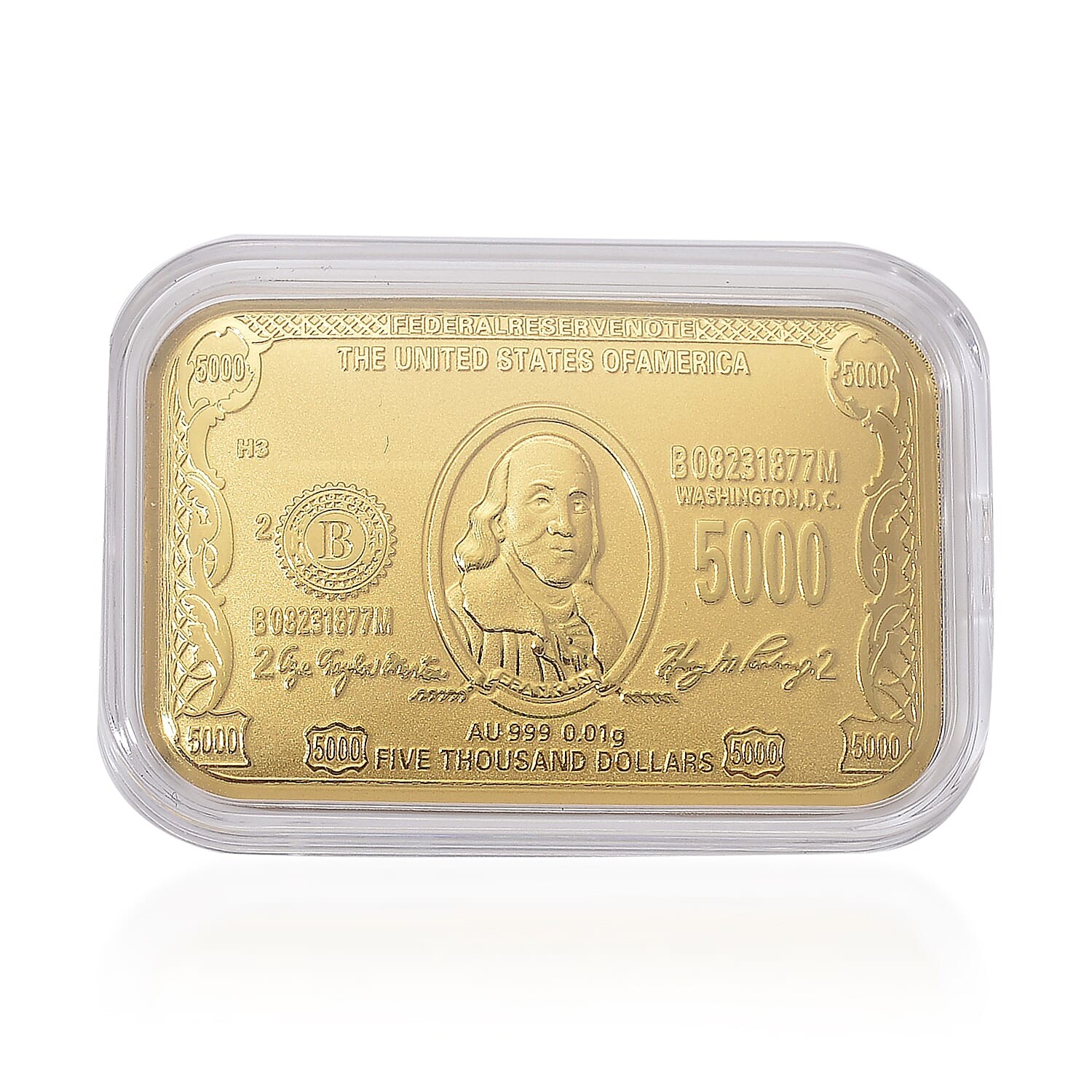 24K Gold Wealth Nations Currency Legacy Tribute Embossed Sheet 31x45.5mm 10mg