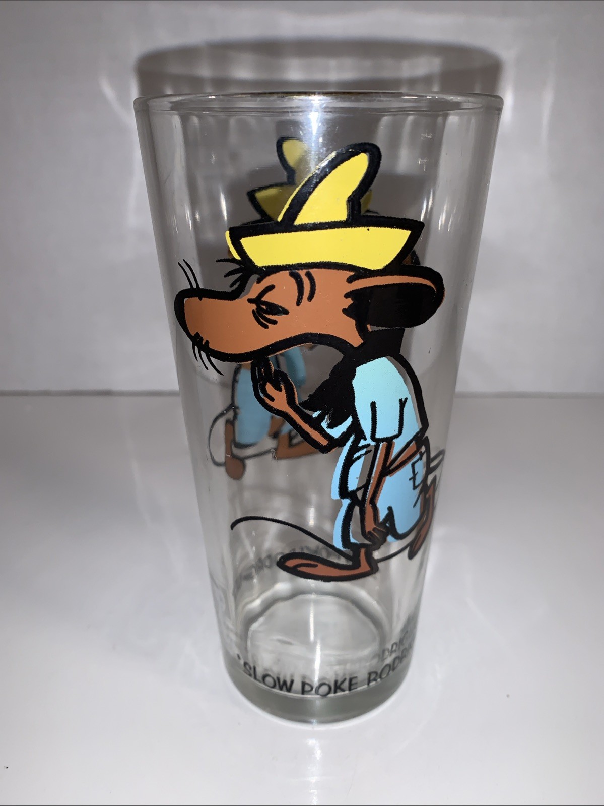 Looney Tunes Warner Bros. 1973 Pepsi Slow Poke Rodriguez Glass BLACK LETTERING Looney Tunes Warner Bros. 1973 Pepsi Slow Poke Rodriguez Glass BLACK LETTERING