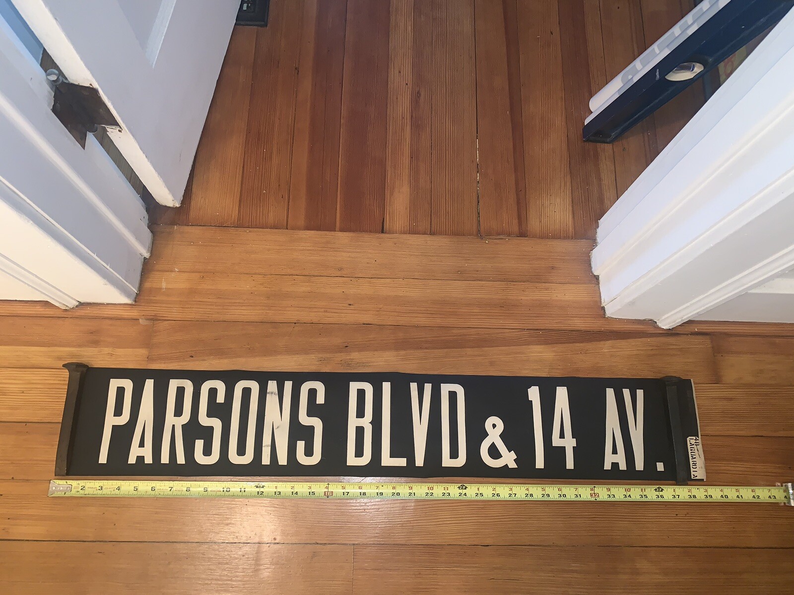 NYC TRANSIT VELLUM ROLL SIGN SECTION BROOKLYN 1956 PARSONS BOULEVARD 14th AVENUE