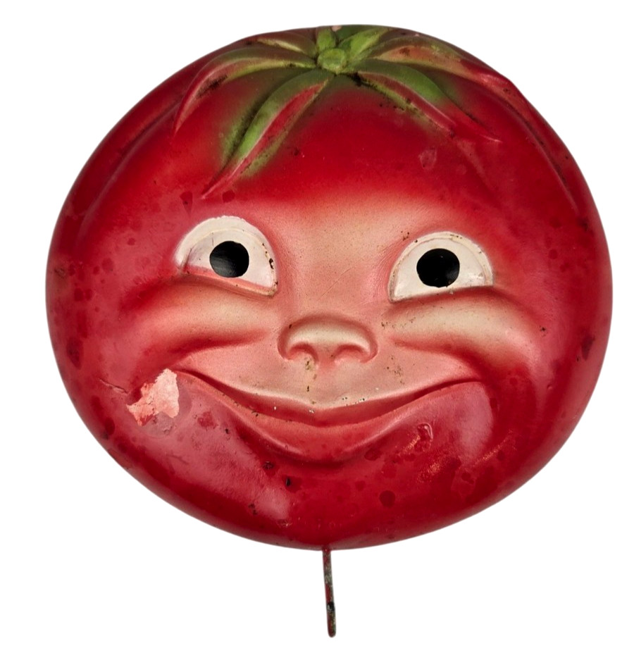 Vintage 1959 Miller Studio Anthropomorphic Tomato Chalkware Wall Plaque Kitsch