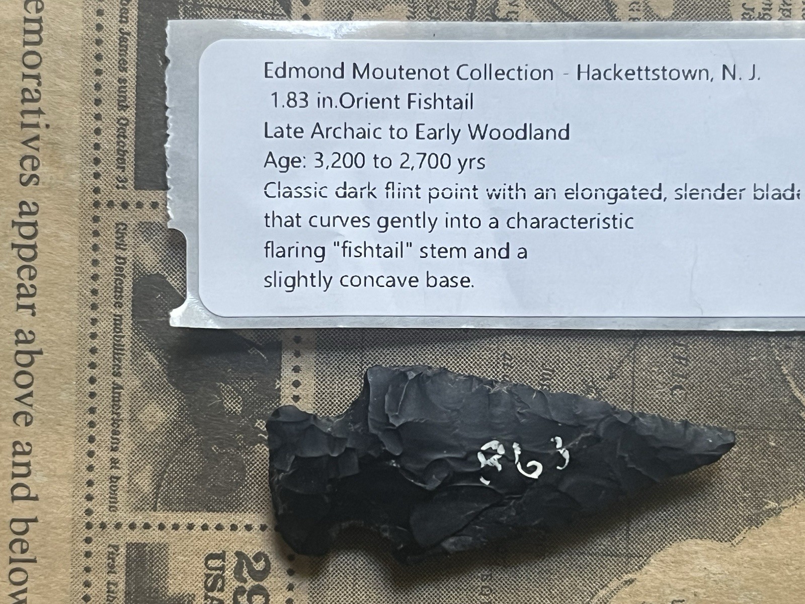 Arrowhead Orient FishTail Super Rare Dark Flint Arrowhead Moutenot Collection