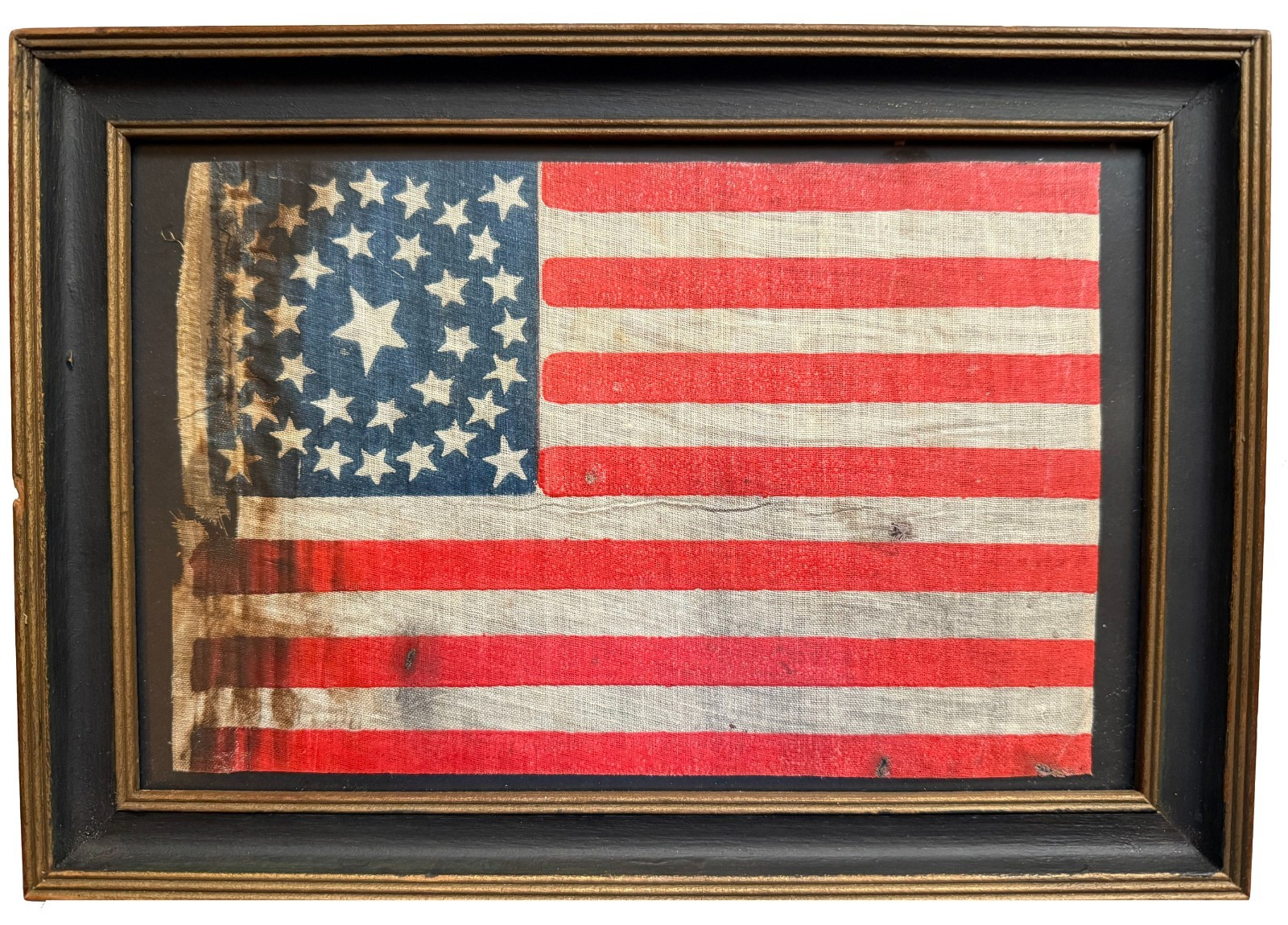 RARE 1861 ANTIQUE 35 Medallion Star American Parade Flag Folk Art Civil War RARE 1861 ANTIQUE 35 Medallion Star American Parade Flag Folk Art Civil War