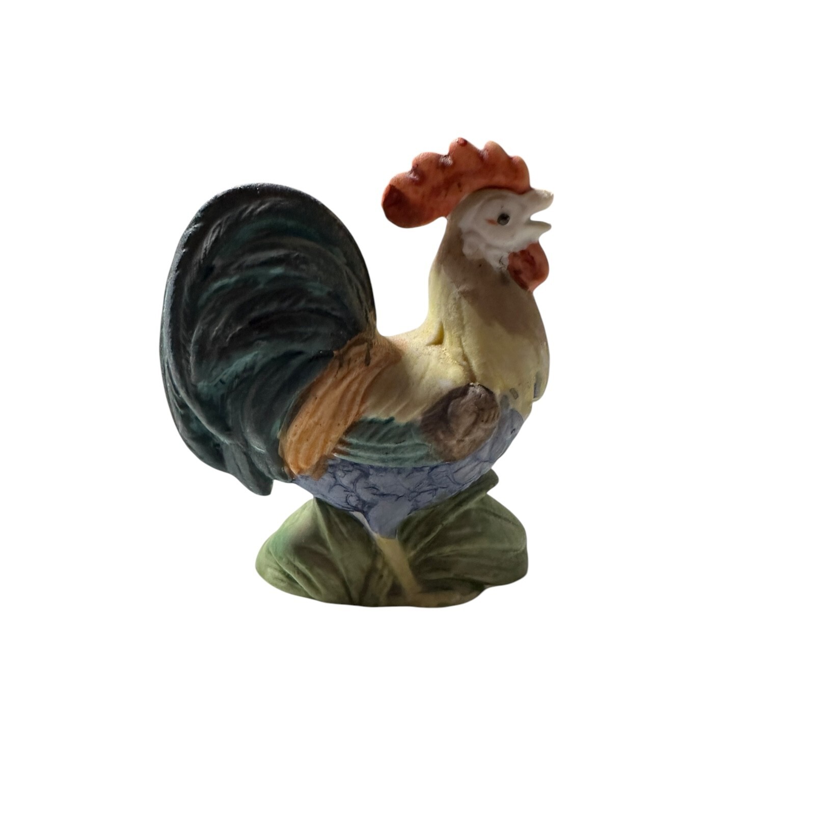 Vintage Miniature Painted Ceramic Roosters