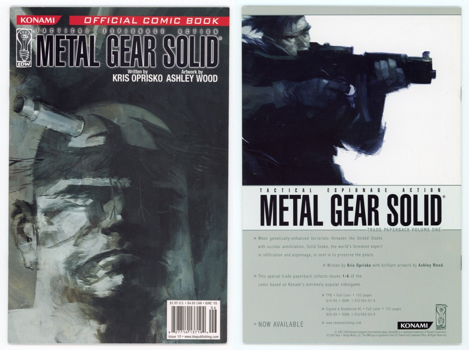 Metal Gear Solid #10 (NM- 9.2) Ashley Wood Cover Oprisko Konami 2005 IDW Snake