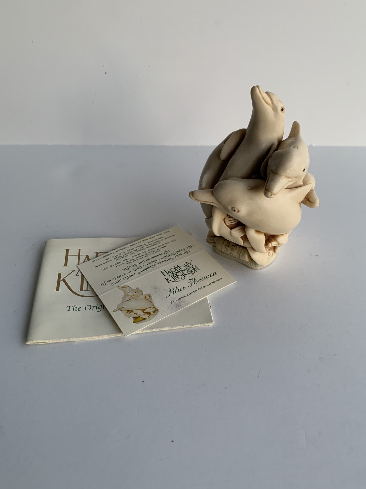 Vintage Harmony Kingdom PORPOISES BLUE HEAVEN Figurine Box Retired no box