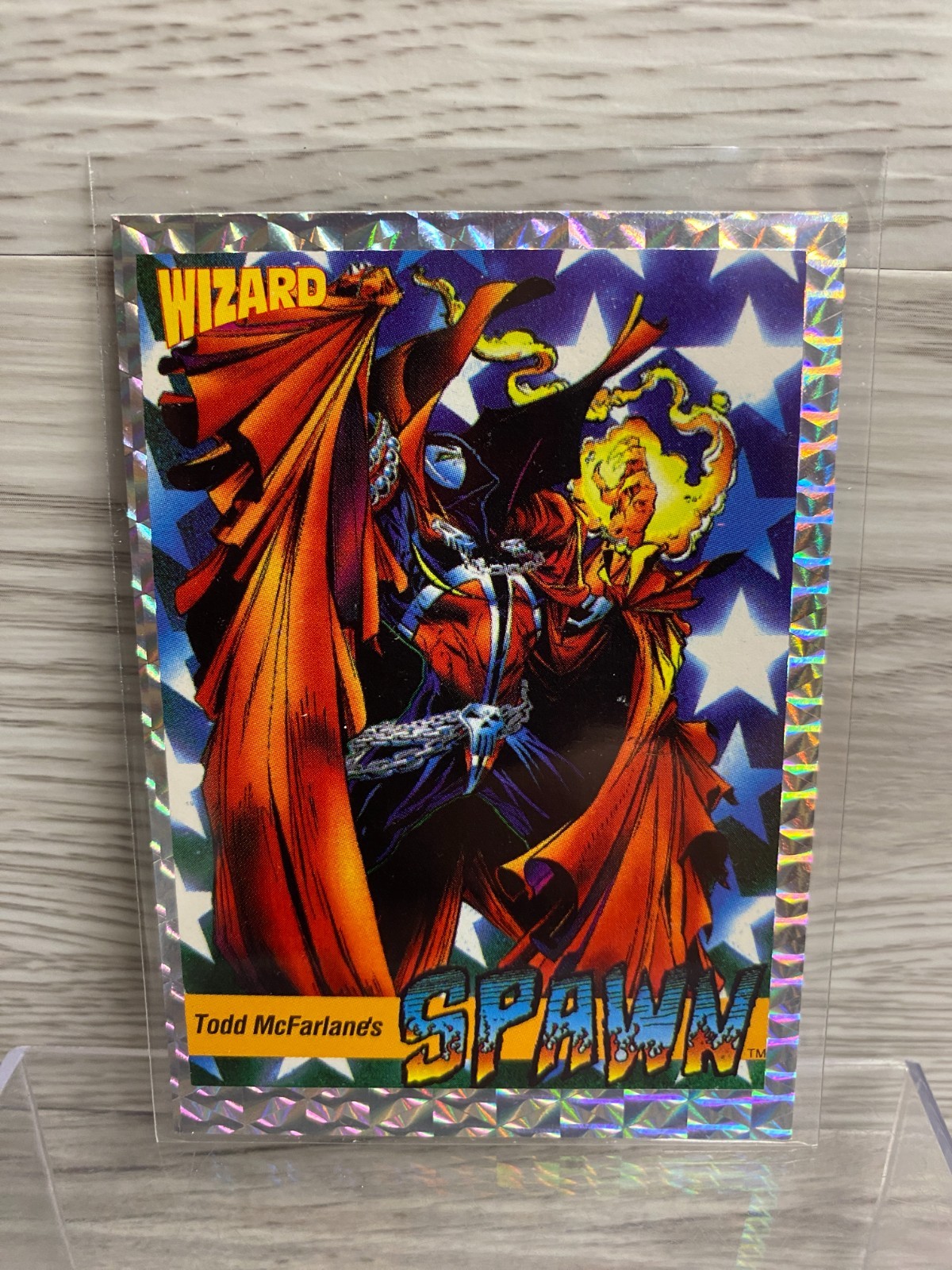 SPAWN Prism Promo Card 1 1992 Todd McFarlane  Wizard Magazine NM Comic