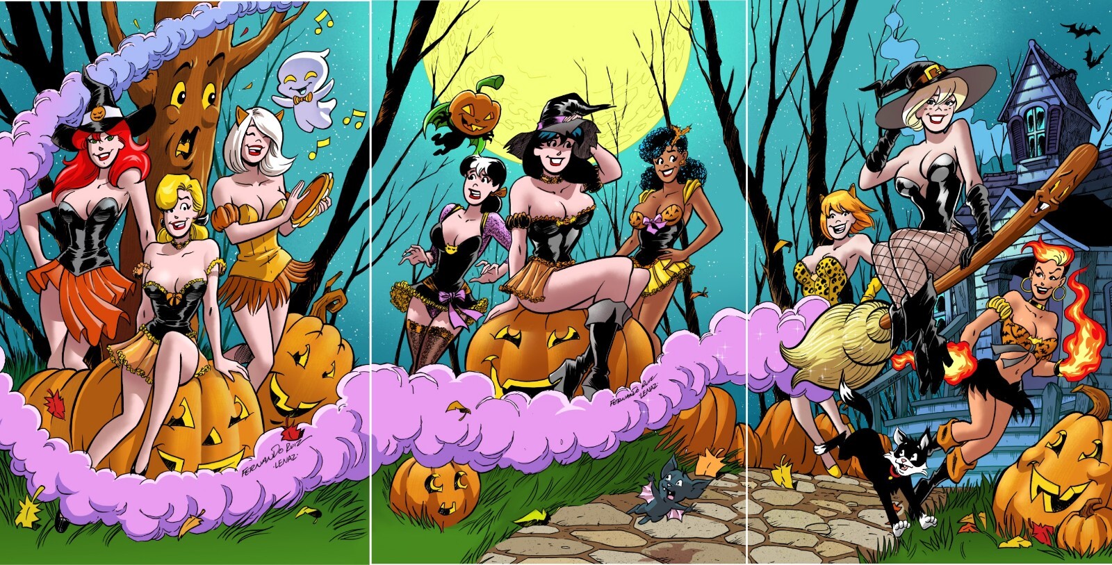 Archie Halloween 1 2024 Fernando Ruiz Connecting Cover Variants Ltd 200 Set of 3