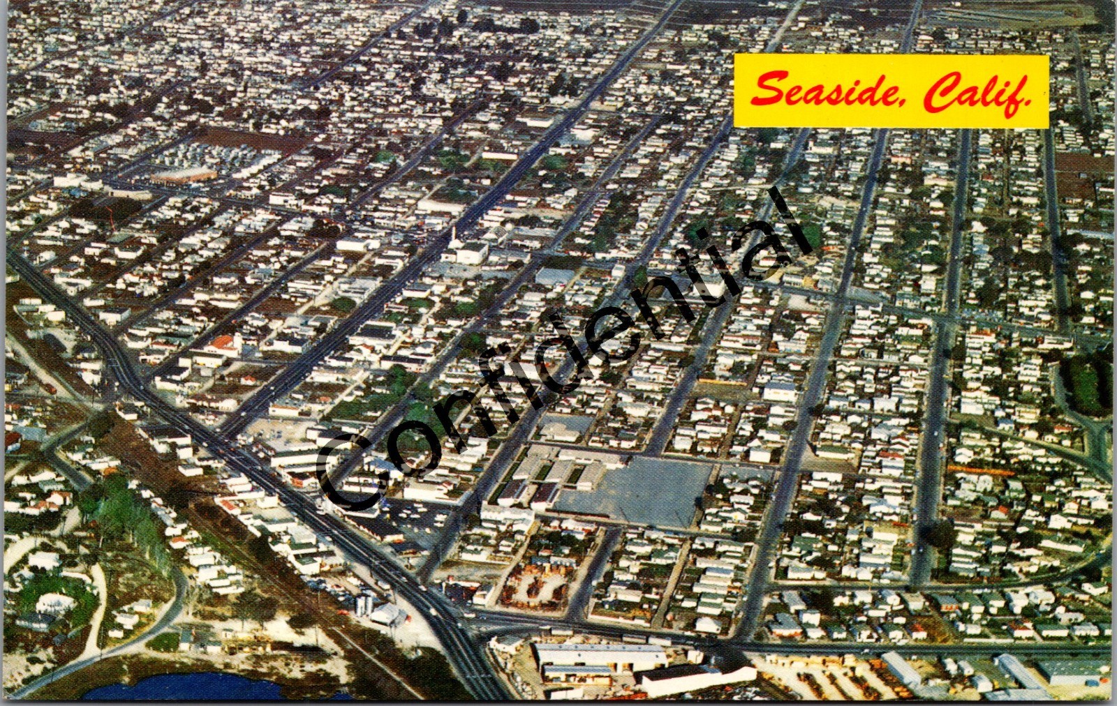 Aerial Or BEV Bird\'s Eye View Of Seaside CA California Chrome Postcard P529