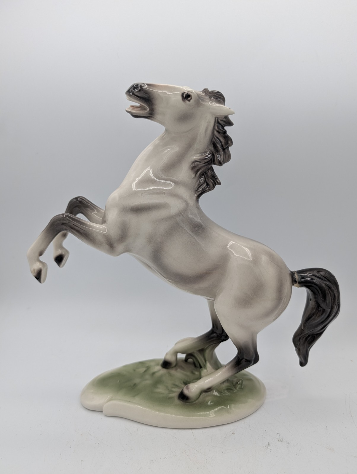 Vintage Keramos Wien Austria Porcelain Rearing Horse Stallion Dapple Grey *AS IS Vintage Keramos Wien Austria Porcelain Rearing Horse Stallion Dapple Grey *AS IS