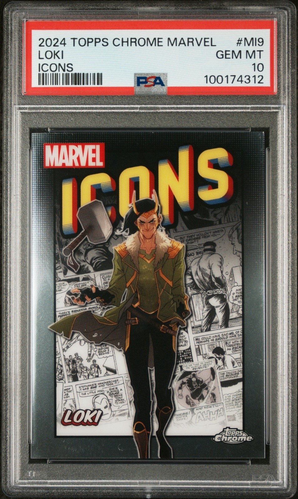 2024 Topps Chrome Marvel Loki Icons PSA 10 Gem Mint
