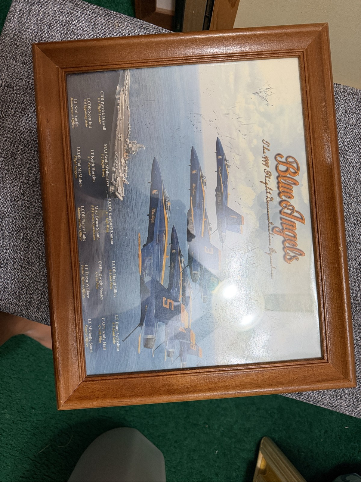 1999 US Navy Blue Angels Flight Demonstration Squadron Framed Lithograph 1999 US Navy Blue Angels Flight Demonstration Squadron Framed Lithograph