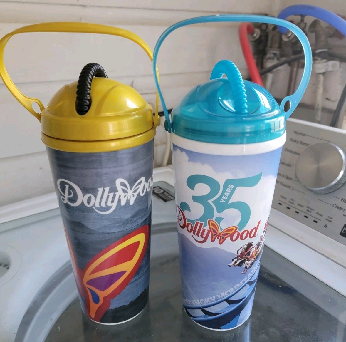 Two Dollywood Souvenir Cups 35th Anniversary 