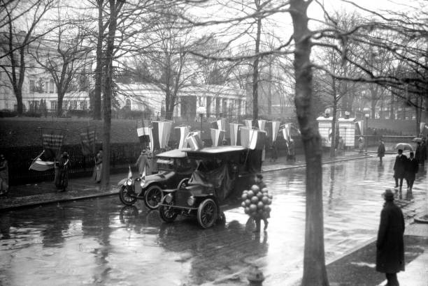Woman suffragettes picketing at the White House circa 1917 Old Photo