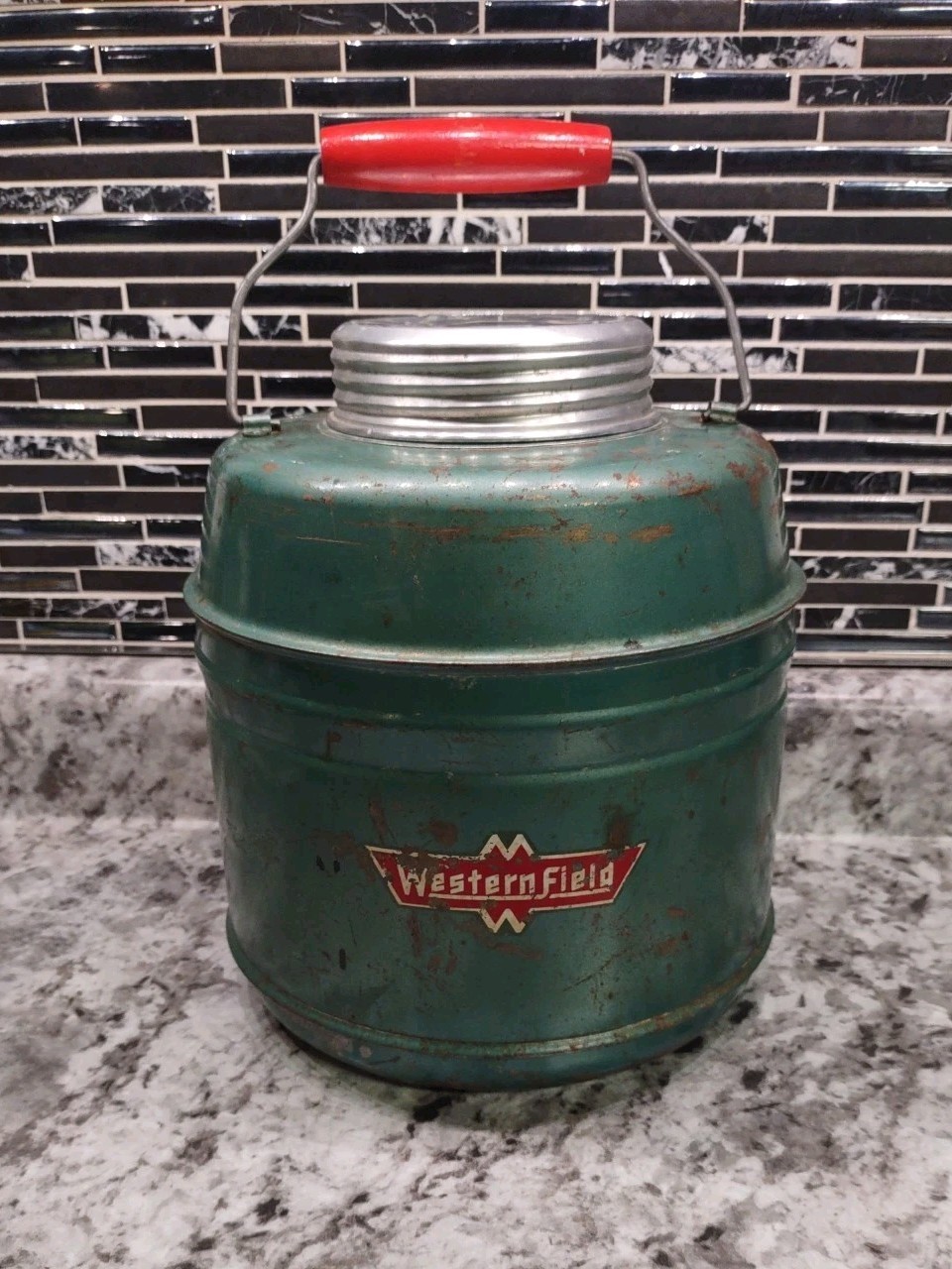 Vintage Western Field by Montgomery Ward Thermos Water Jug Vintage Western Field by Montgomery Ward Thermos Water Jug