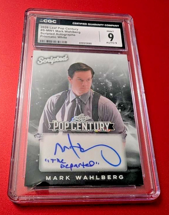 2026 Leaf Pop Century - White Prismatic Auto. / Mark Wahlberg 1/1 Mint CGC 9.
