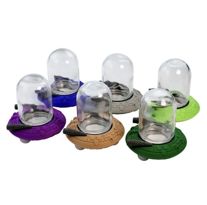 UFO Alien Silicone With Luminous Feet Glass Stash Jar, Thick borosilicate glass, UFO Alien Silicone With Luminous Feet Glass Stash Jar, Thick borosilicate glass,