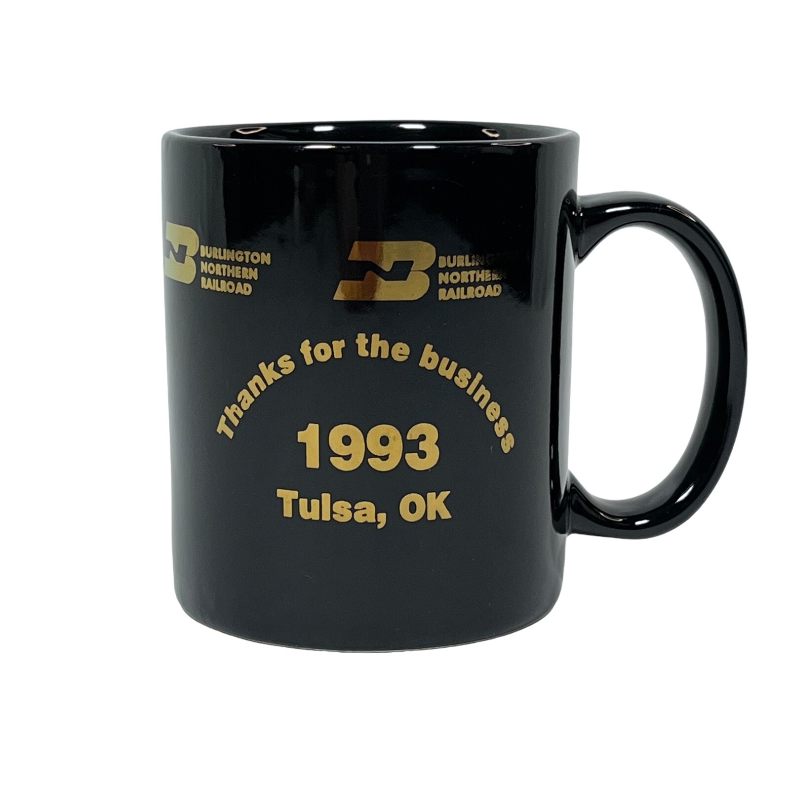 1993 Burlington Northern TULSA OK Oklahoma Thanks ▪ Ceramic Mug Cup BN RR BNINC