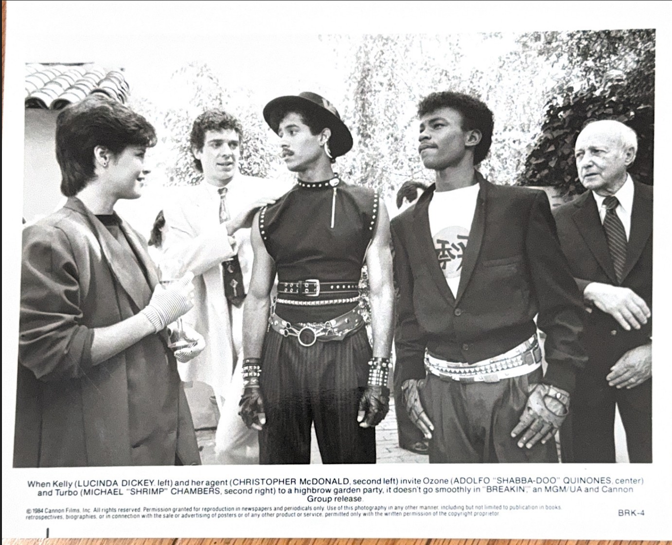 Breakin\' 1984 Vintage Original Studio Press Photo Full Cast Garden Scene BRK-4 Breakin\' 1984 Vintage Original Studio Press Photo Full Cast Garden Scene BRK-4