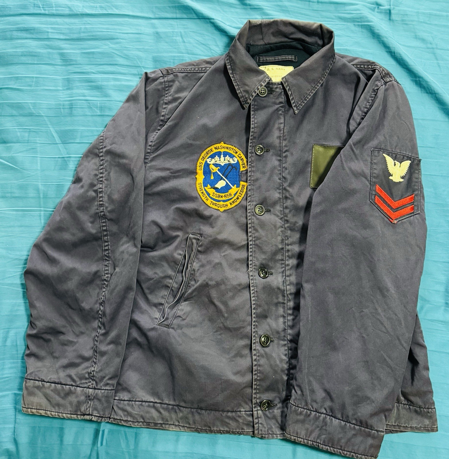 Vintage 1960s U.S. Navy Submarine Utility Deck shipboard work jacket. Size 40R Vintage 1960s U.S. Navy Submarine Utility Deck shipboard work jacket. Size 40R