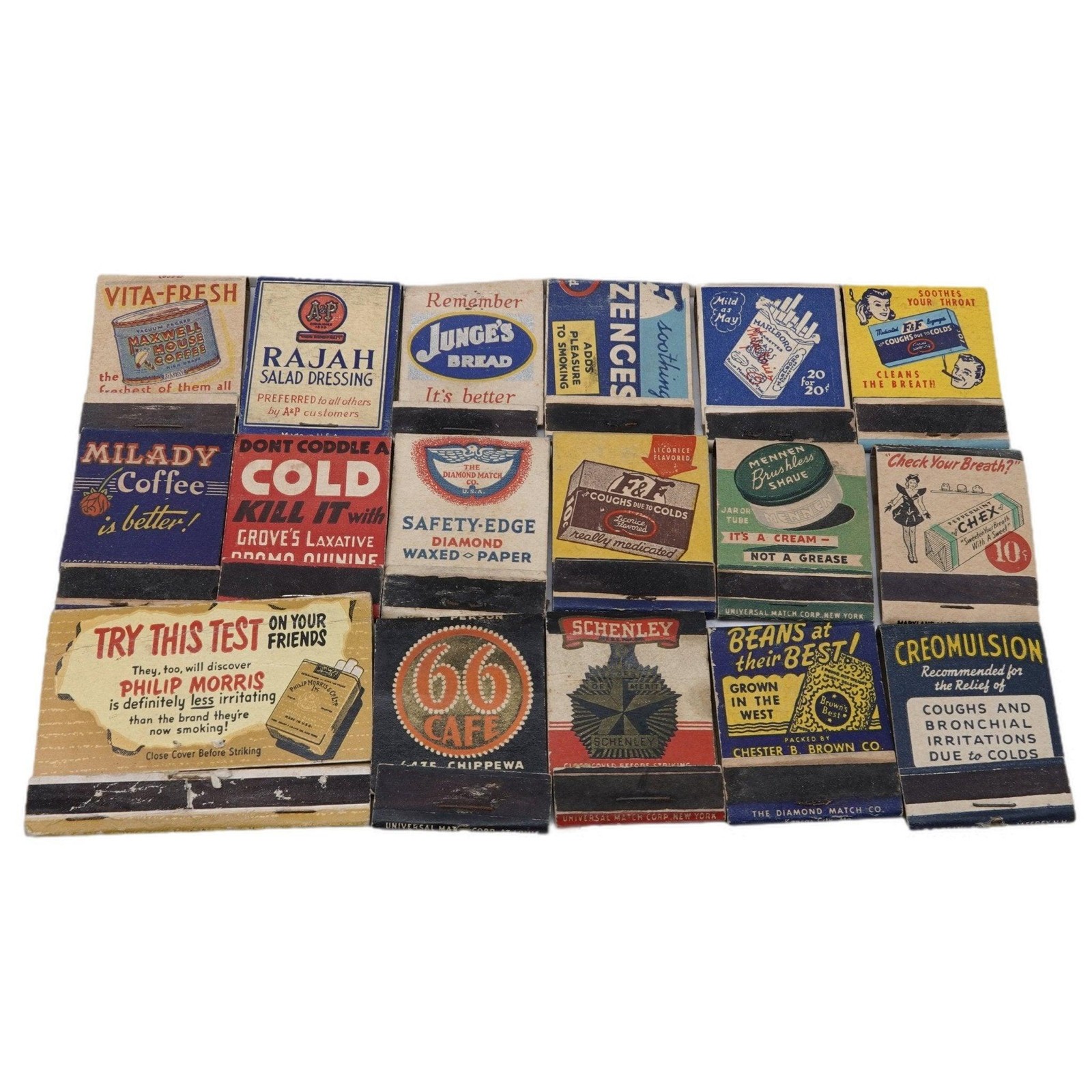 1950\'s Vintage Matchbooks Marlboro Phillip Morris 66 Cafe Chex Gum and More