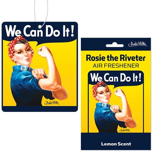 ROSIE the RIVETER Air Freshener • We Can Do It  Fresh Lemon Scent Car Accessory