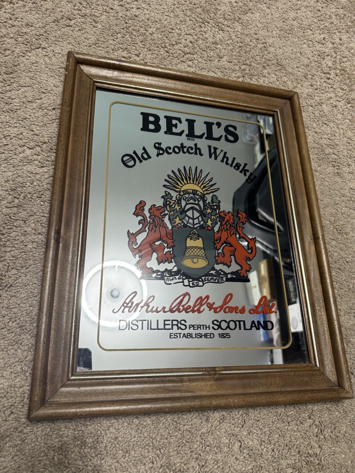 Bells Old Scotch Whisky Vintage Advertising Pub Bar Mirror Sign Breweriana