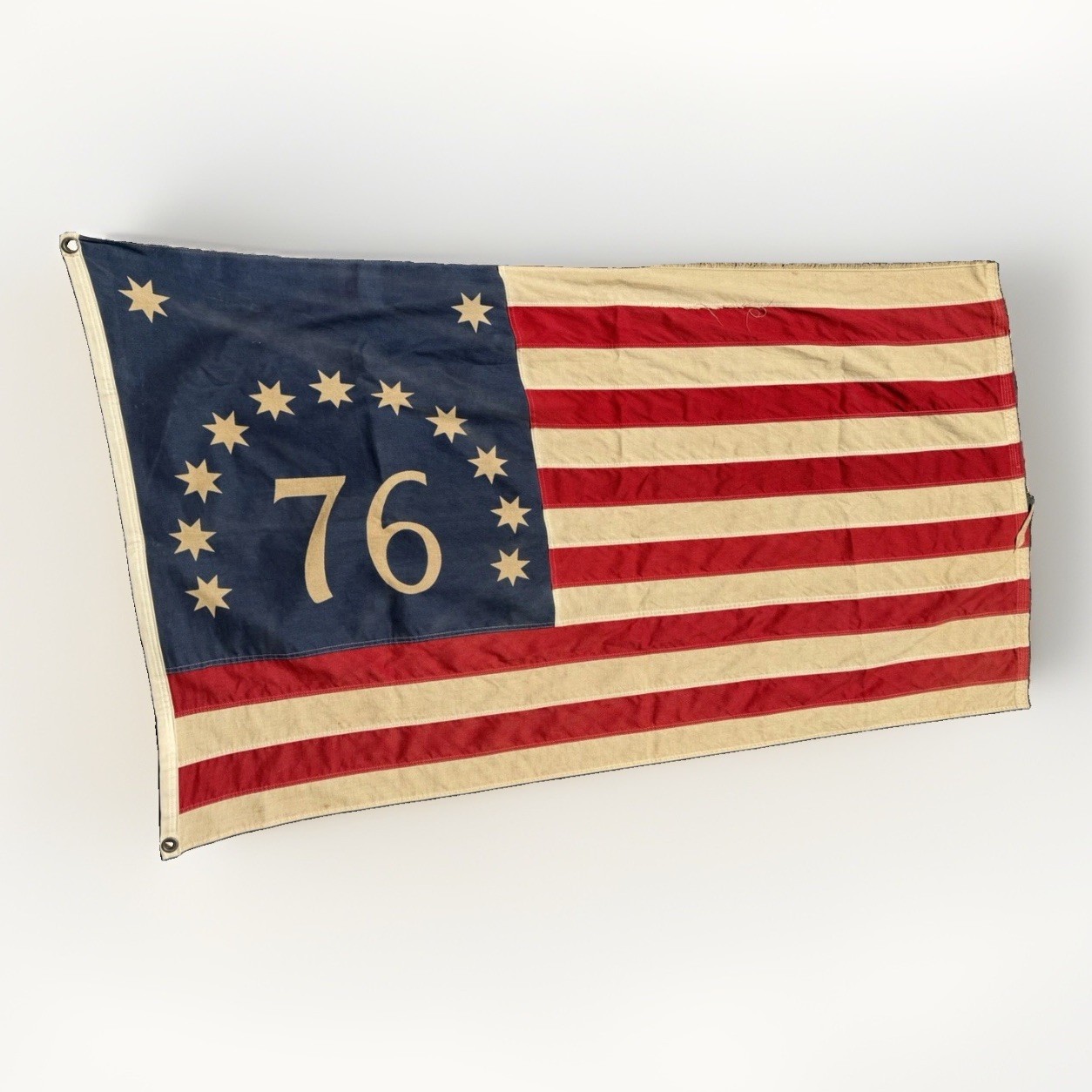 Vintage 1976 Bicentennial 76 3x5 Cotton American Flag USA Worn Distressed Vintage 1976 Bicentennial 76 3x5 Cotton American Flag USA Worn Distressed